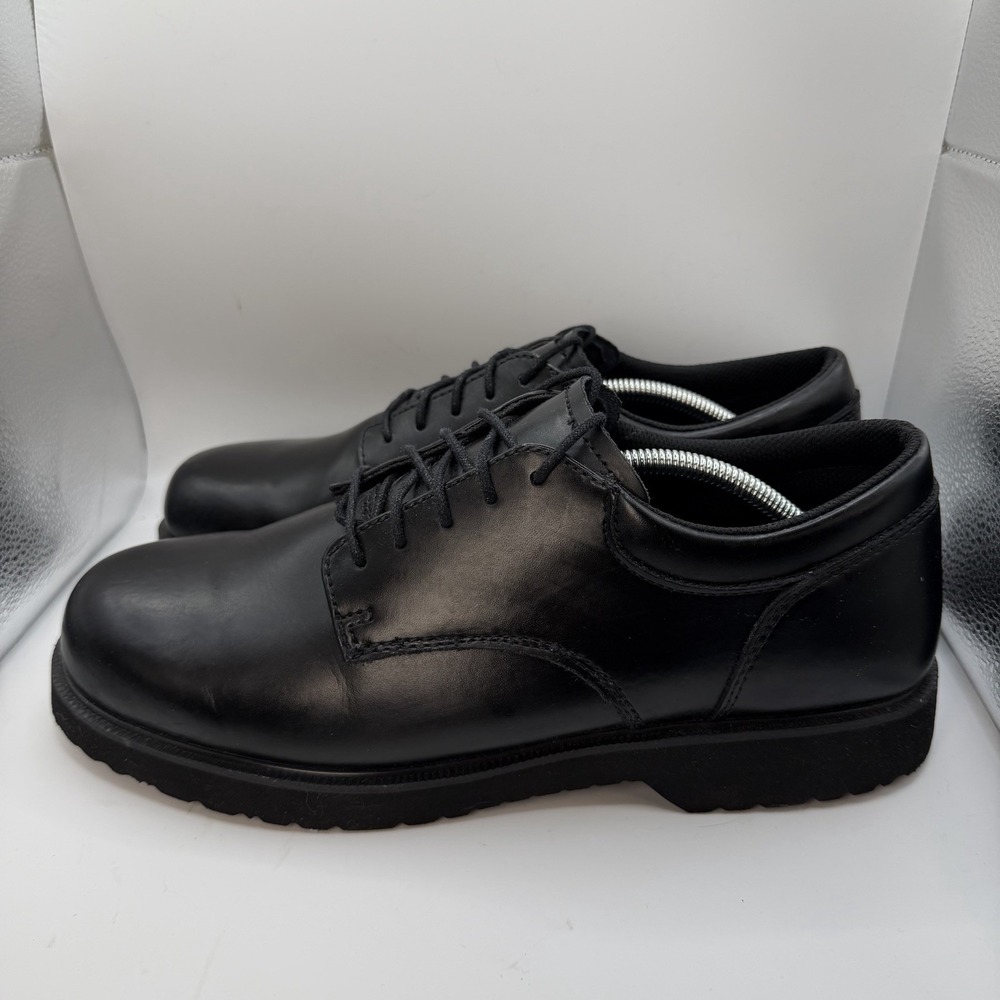 Bates Men's 12 High Shine Duty Oxford Black Leather Uniform Shoes Slip Resistant
